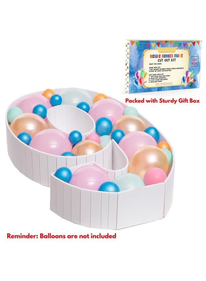 JoyBox Design Mosaic Balloon Numbers Frame Marquee Light Up Number 9 Pre-Cut Large Foam Board Sign Cut-out for Boy Girl Birthday Backdrop Anniversary Decoration - Image 3