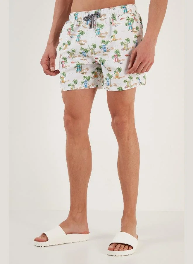 Buratti Buratti Patterned Swim Shorts Waist Tie Pocket Swimsuit Short Men's SWIMSUIT SHORT 380041