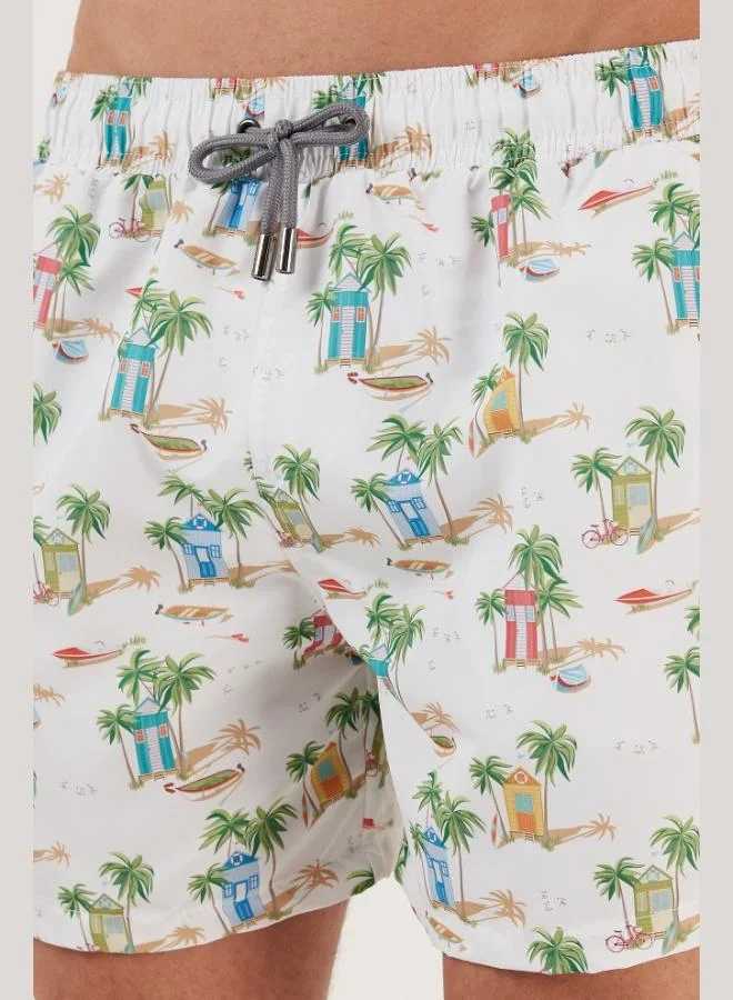 Buratti Buratti Patterned Swim Shorts Waist Tie Pocket Swimsuit Short Men's SWIMSUIT SHORT 380041