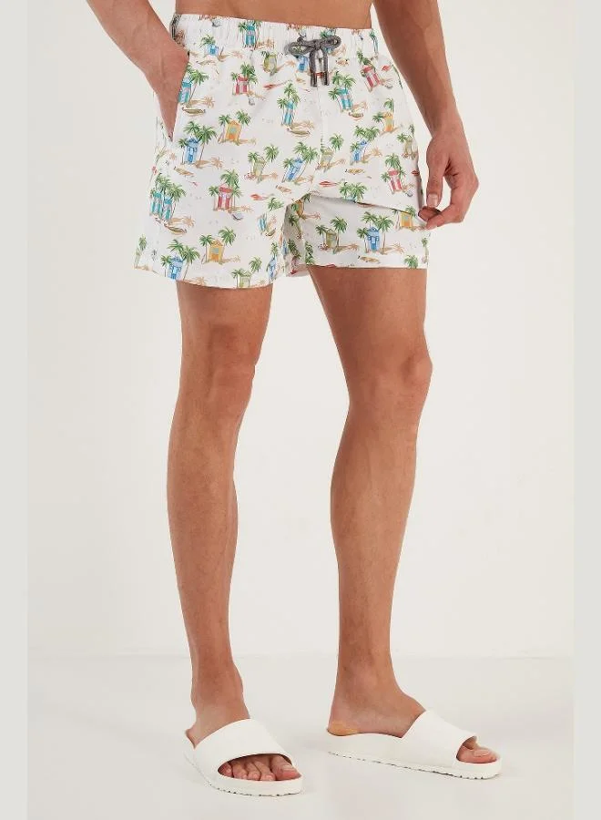 Buratti Buratti Patterned Swim Shorts Waist Tie Pocket Swimsuit Short Men's SWIMSUIT SHORT 380041