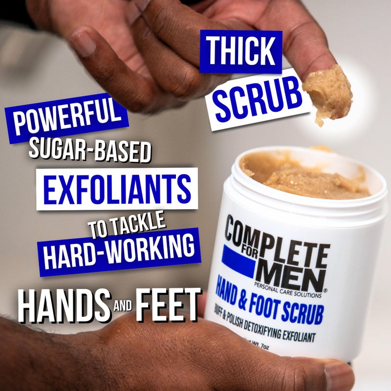 COMPLETE FOR MEN - Hand and Foot Scrub: Exfoliating Feet, Hand Exfoliant, Sugar Scrub for Dry Skin, Moisturizing Rough Skin Remover, Ideal for Hands and Feet Care, Scrub for Men - Image 4