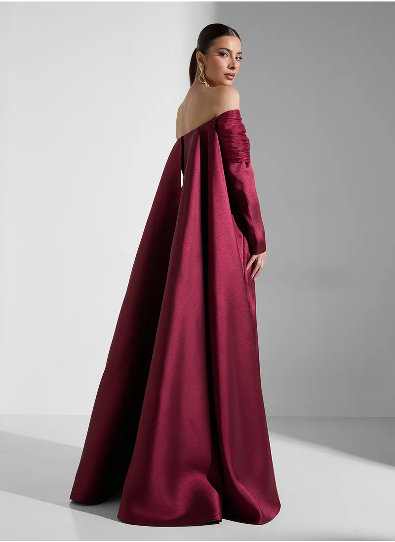 ايرا Asymmetric Belted Maxi Dress