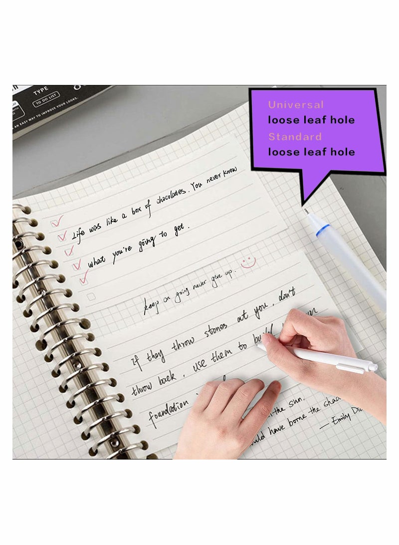 SYOSI 3 Pack Standard Planner Refill Mini Binder Refills 7hole 80gsm Thick Paper Pocket 178x69mm 40 Sheets  - Image 2