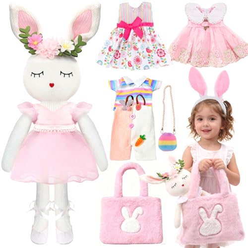 SUPERGFS Bunny Ballerina Stuffed Animal for Girls 38 Plush Toy with 4 Outfits Backpack Hairband Dress Up Playset Soft Bunny Doll Gift for 46 Year Old Birthday Dance Recital - Image 1