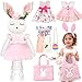 SUPERGFS Bunny Ballerina Stuffed Animal for Girls 38 Plush Toy with 4 Outfits Backpack Hairband Dress Up Playset Soft Bunny Doll Gift for 46 Year Old Birthday Dance Recital - Image 2