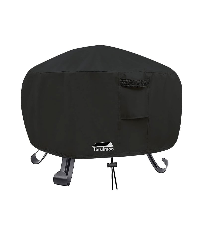 Taruimoo Fire Pit Cover Round for Fire Pit 2248 InchOutdoor Full Coverage Patio Round Firepit Cover with Builtin VentsWaterproof Dustproof Anti UV and Tear Resistant 33 D x 16 H - Image 2