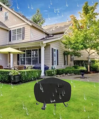 Taruimoo Fire Pit Cover Round for Fire Pit 2248 InchOutdoor Full Coverage Patio Round Firepit Cover with Builtin VentsWaterproof Dustproof Anti UV and Tear Resistant 33 D x 16 H - Image 3