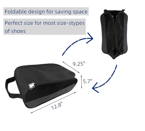 Sanseenia Outdoor Golf Shoe Bag for Travel Waterproof Breathable Zippered Sports Golf Shoe Carrier Bags for Men Women Red - Image 3