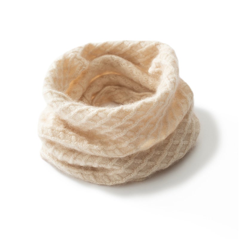Unisex Winter Thick Knitted Neck Warmer Scarf Cashmere Blend Wool, 25x25cm, Pullover Style for Cold Weather - Image 4