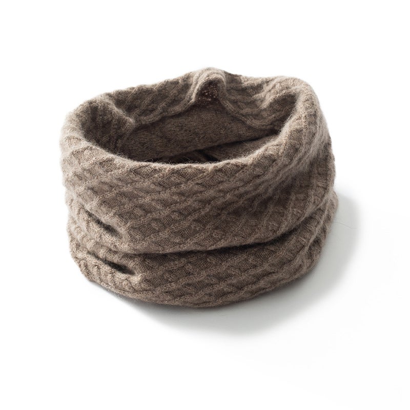 Unisex Winter Thick Knitted Neck Warmer Scarf Cashmere Blend Wool, 25x25cm, Pullover Style for Cold Weather - Image 2