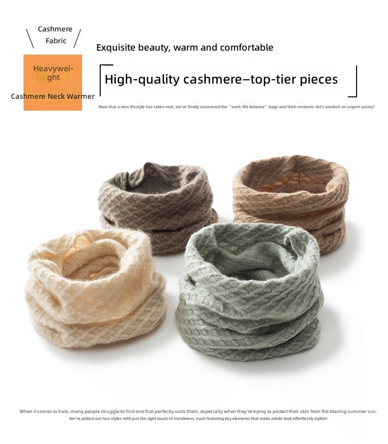 Unisex Winter Thick Knitted Neck Warmer Scarf Cashmere Blend Wool, 25x25cm, Pullover Style for Cold Weather - Image 5