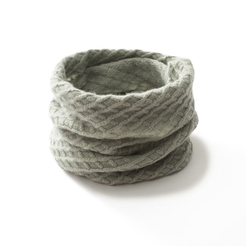Unisex Winter Thick Knitted Neck Warmer Scarf Cashmere Blend Wool, 25x25cm, Pullover Style for Cold Weather - Image 1