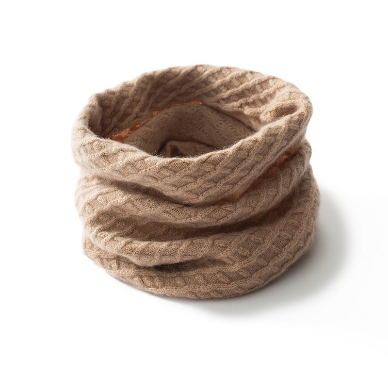 Unisex Winter Thick Knitted Neck Warmer Scarf Cashmere Blend Wool, 25x25cm, Pullover Style for Cold Weather - Image 3