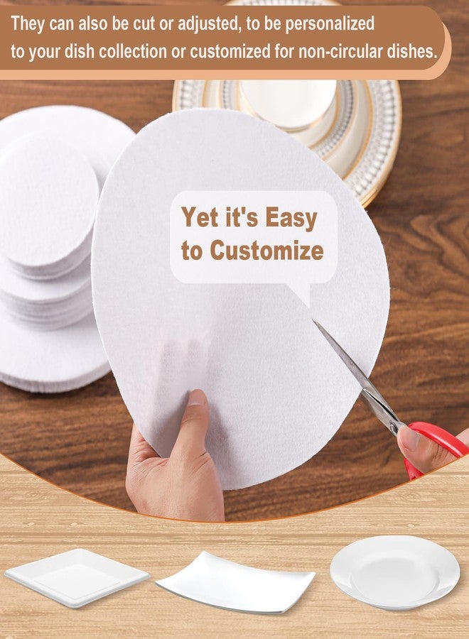 Imperius Set of 96 Felt Plate China Storage Containers Dividers Protectors - Thick and Premium Soft - Dish Storage Containers Dividers 24-10", 48-6", 24-4.8"-White - Image 4