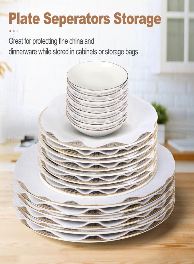 Imperius Set of 96 Felt Plate China Storage Containers Dividers Protectors - Thick and Premium Soft - Dish Storage Containers Dividers 24-10", 48-6", 24-4.8"-White - Image 2