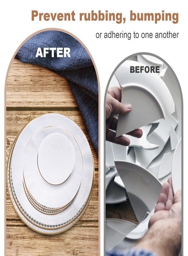 Imperius Set of 96 Felt Plate China Storage Containers Dividers Protectors - Thick and Premium Soft - Dish Storage Containers Dividers 24-10", 48-6", 24-4.8"-White - Image 3