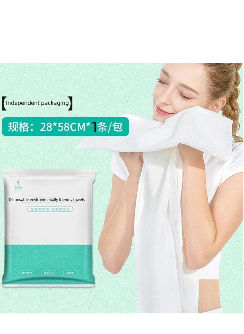 Generic 10 Independent Packaging Cotton Soft Thickened Disposable Towels 58x28cm  - Image 1