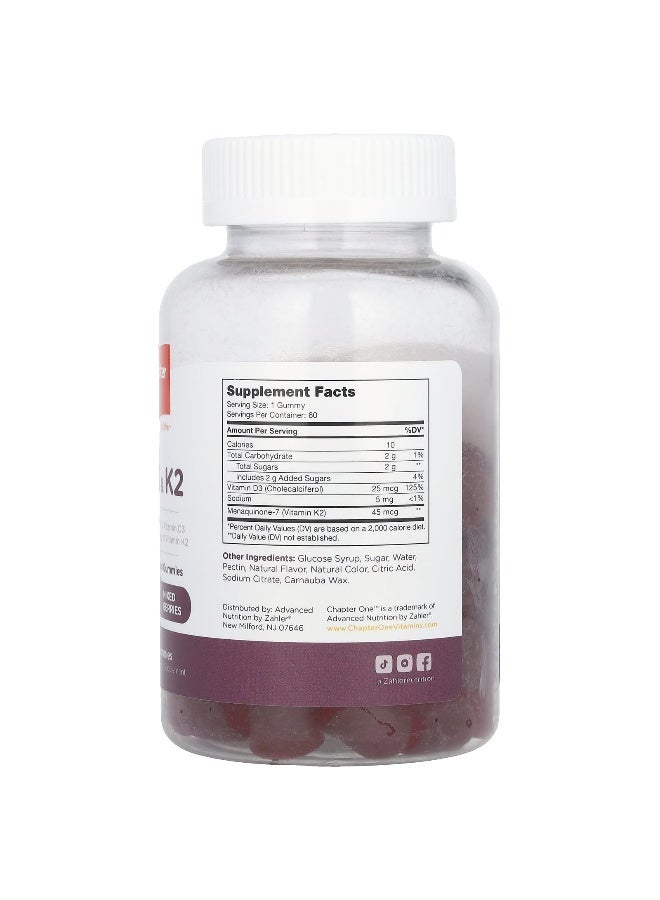 Chapter One Chapter One, D3 & K2, Mixed Berries, 60 Gummies  - Image 2