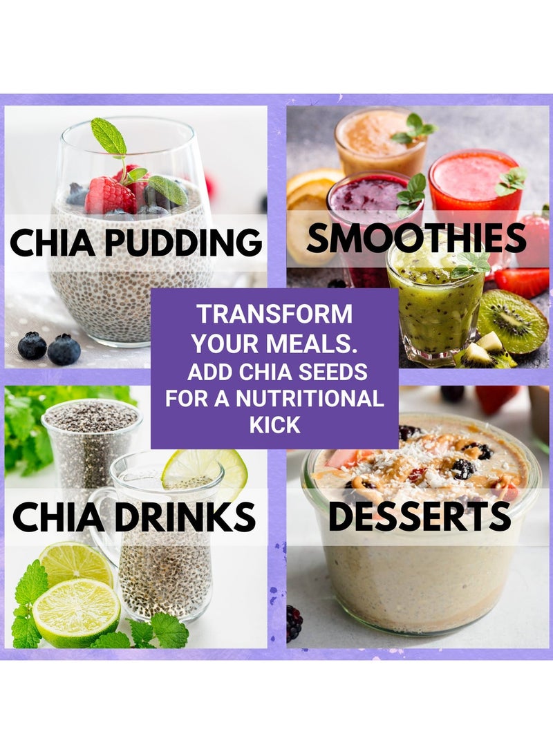 Bliss of Earth Chia Seeds 1kg | Premium Raw Chia Seeds | High Fiber & Omega-3 Superfood | Ideal for Chia Pudding, Smoothies & Healthy Drinks | Vegan Gluten-Free - Image 5