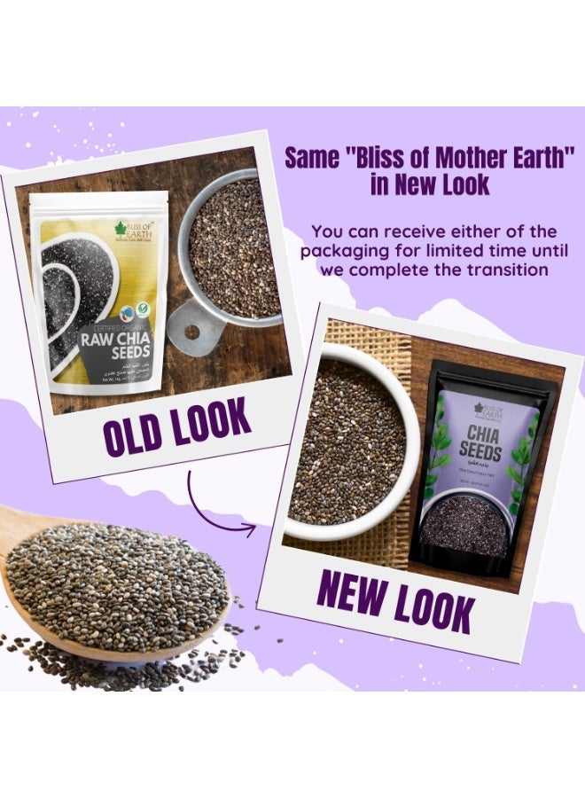 Bliss of Earth Chia Seeds 1kg | Premium Raw Chia Seeds | High Fiber & Omega-3 Superfood | Ideal for Chia Pudding, Smoothies & Healthy Drinks | Vegan Gluten-Free - Image 2