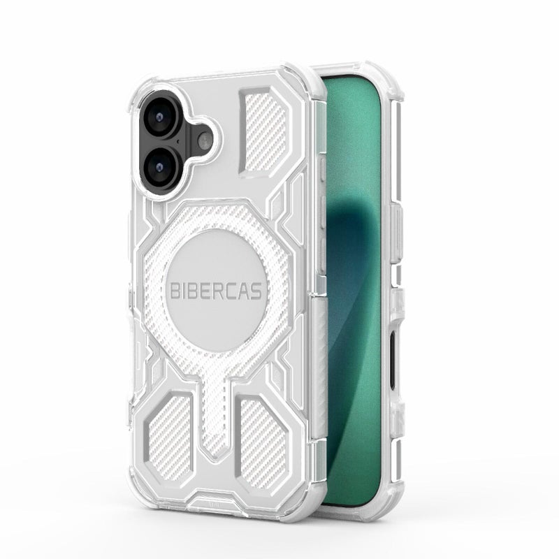 BIBERCAS For Iphone 17 Transparent Color Series Magsafe Air Bag Shockproof Phone Case(White) - Image 1