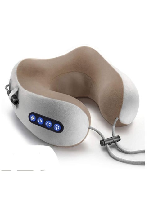 Electric Travel Neck Massage Pillow, U Shaped Memory Foam Kneading Vibration Neck Head Support Pillow, Relief Cervical Pain, For Airplane, Train, Car