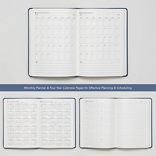 REGAL Classic A-5 PU Leather Notebook Diary - Fabric feel, Soft Touch Hardcover Journal with Stylish Utility Pocket,192 pages, 80 gsm (Midnight Blue) - Image 5
