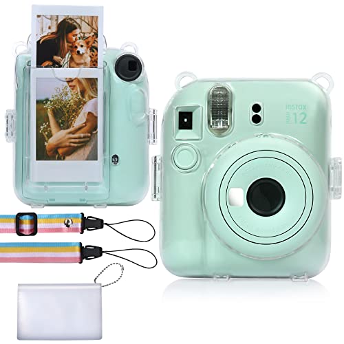 Aenllosi Clear Camera Case for Fujifilm Instax Mini 12 Instant Film Camera Protective Case with Films Pocket Pouch for Storing 10PCS Photos(Case Only) - Image 1