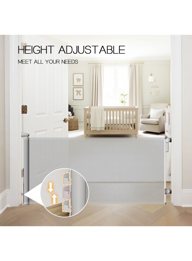 Baby Gate, safety gates, protects your kids , strong steel construction, no drilling, one way opening, infant/baby/toddler/kids, 6 Months to 24 Months, White - Image 3