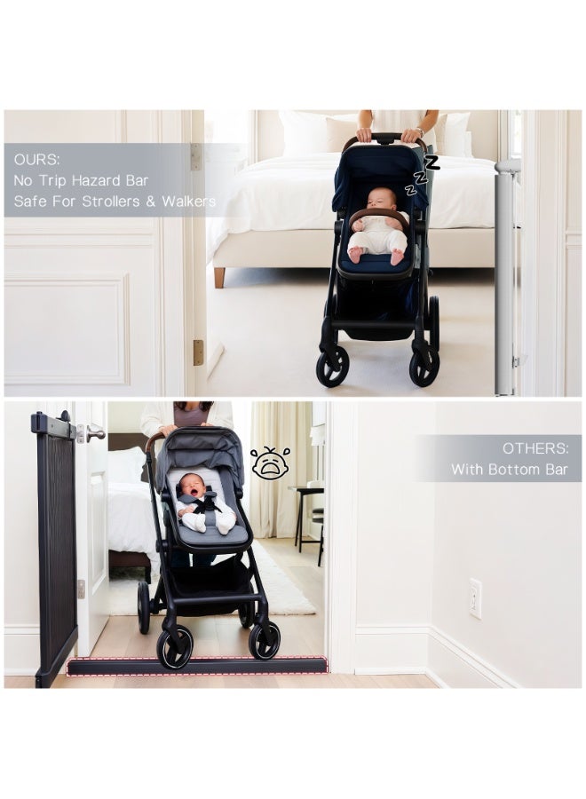 Baby Gate, safety gates, protects your kids , strong steel construction, no drilling, one way opening, infant/baby/toddler/kids, 6 Months to 24 Months, White - Image 5