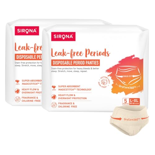 Sirona Disposable Period Panty for Girls & Women | L-XL | Pack of 10 | 360° Coverage for Stress Free Periods | Leakage Protection for Heavy Flow | Rash Free | Super Absorbent with Comfortable Fit - Image 1