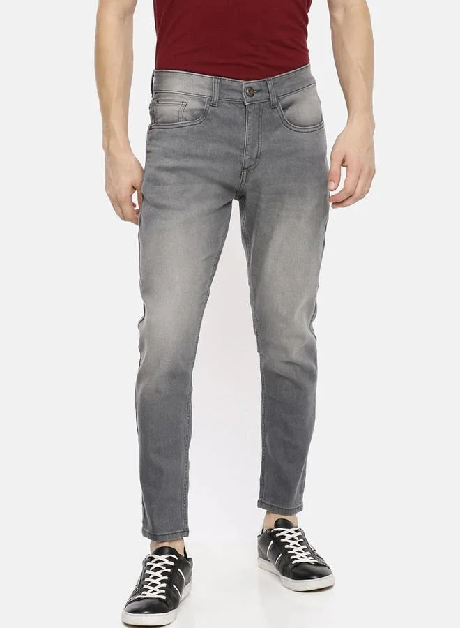 The Indian Garage Co The Indian Garage Co Men Grey Mid Rise Slim Fit Faded Jeans