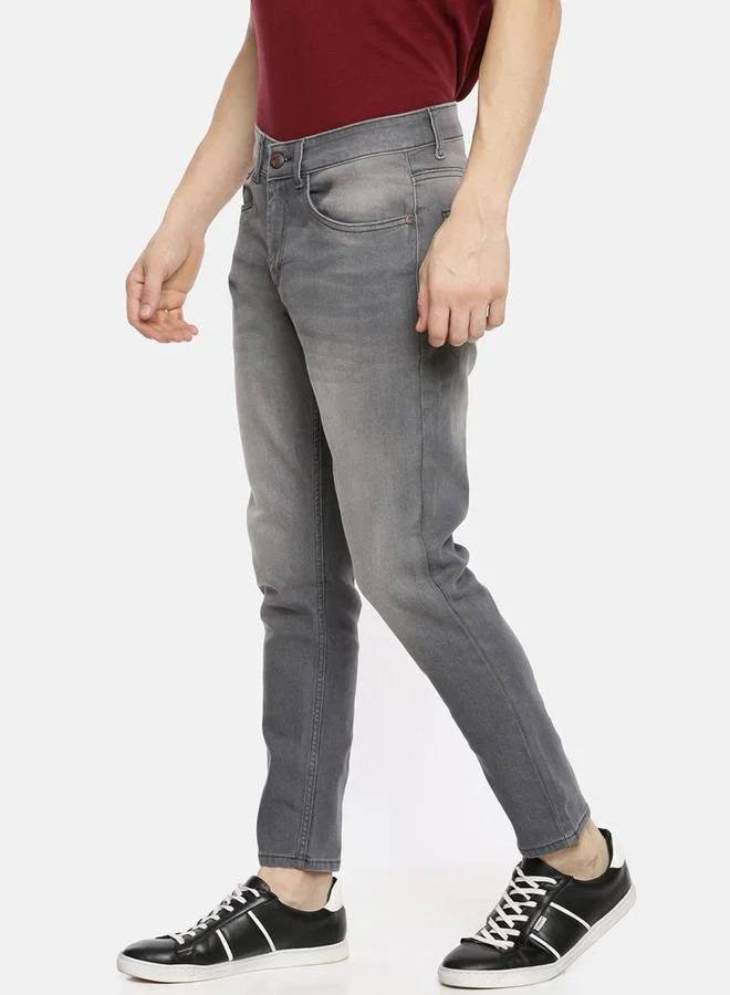 The Indian Garage Co The Indian Garage Co Men Grey Mid Rise Slim Fit Faded Jeans
