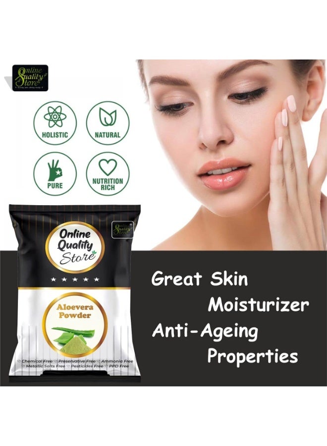 Online Quality Store Herbal Powder Combo (Aloe Vera)-100g |aloe vera powder for hair face |hair straightener |natural hair pack powder - Image 4