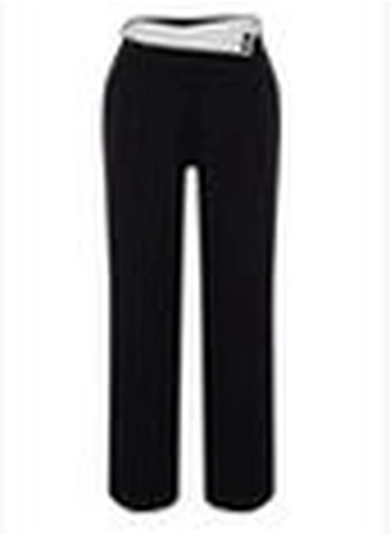 trendyol Black High Waist Wideleg Woven Trousers