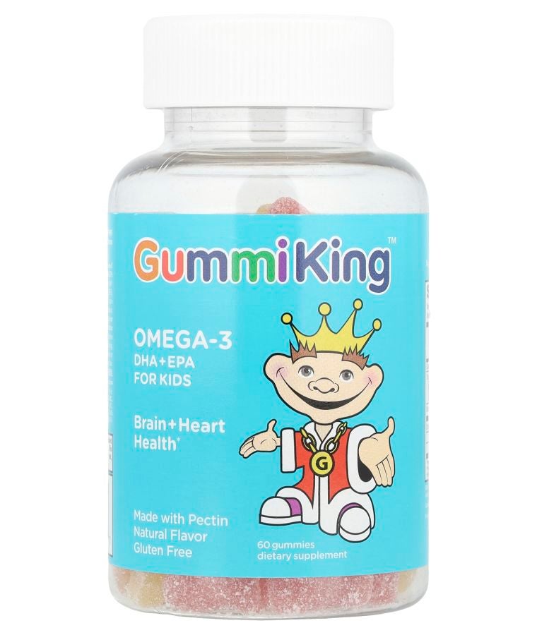 Omega-3 DHA + EPA for Kids Strawberry Orange and Lemon 60 Gummies (35 mg per Gummy)