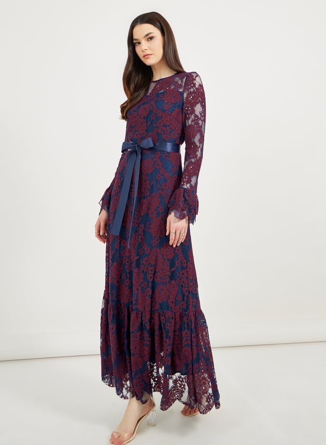 Styli Floral Lace Maxi Dress - Image 2