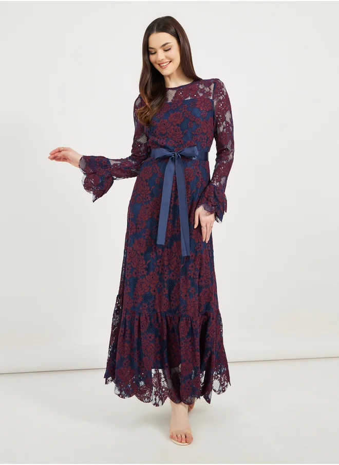 ستايلي Floral Lace Maxi Dress