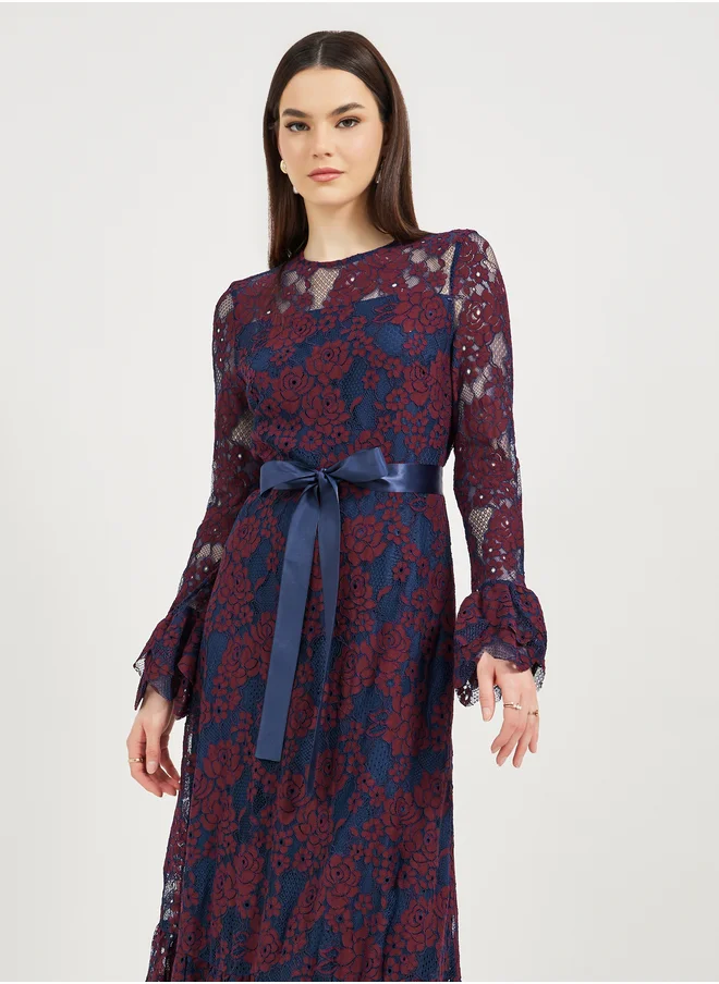 ستايلي Floral Lace Maxi Dress