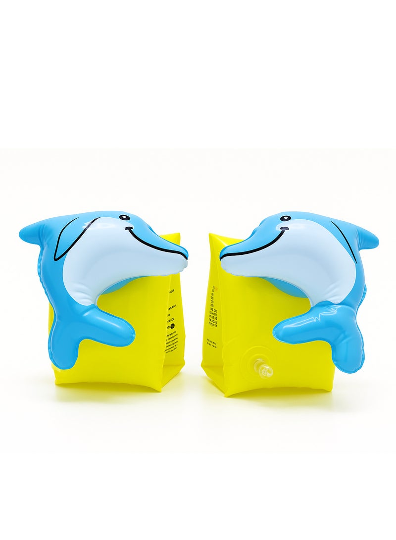 FLOBO Kids Inflatable Arm Bands Dolphin Style Floaties for Swimming Lightweight Leak Proof Safety Float Armband for Toddlers and Children Age 3 to 6 Years  - Image 3