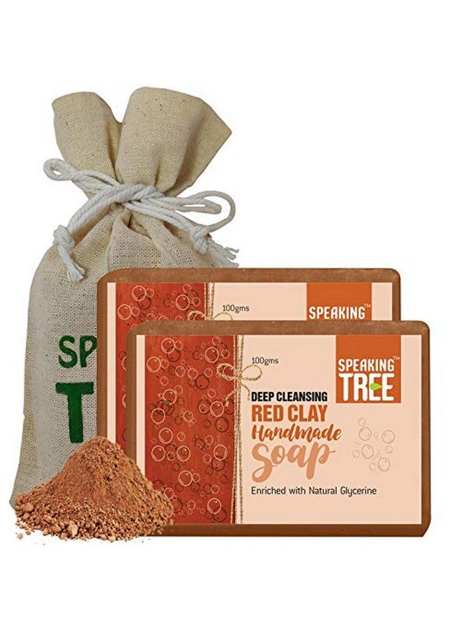 Speaking Tree Deep Cleansing Red Clay Handmade Soap 100 Gms (Pack Of 2) - Image 1