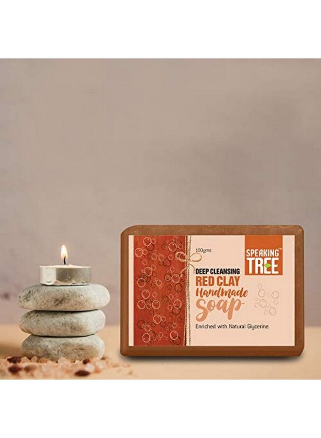 Speaking Tree Deep Cleansing Red Clay Handmade Soap 100 Gms (Pack Of 2) - Image 4