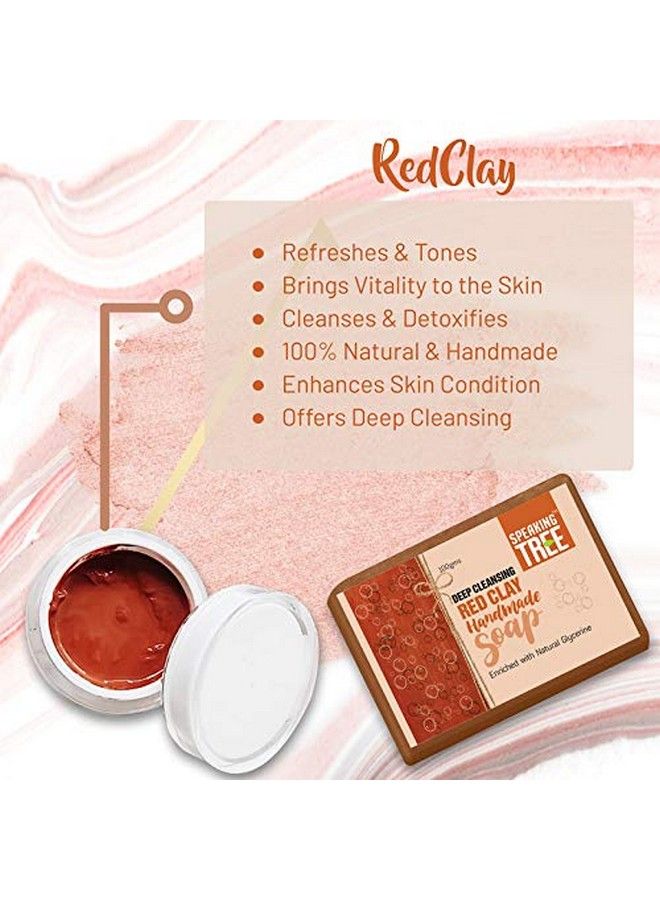 Speaking Tree Deep Cleansing Red Clay Handmade Soap 100 Gms (Pack Of 2) - Image 5