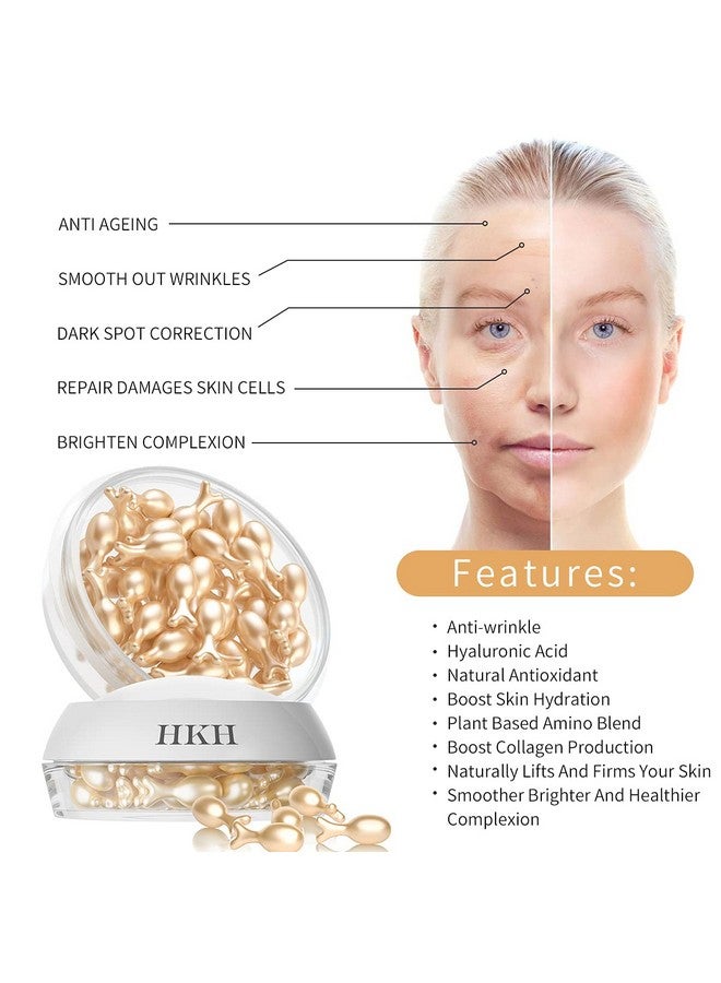 HKH Kh Vitamin C Serum For Face Anti Aging Serum With Hyaluronic Acid Supplements Vitamin E Reduces Wrinkles Dark Spot Remover For Face Retinol Serum For Face Face Serum For Women - Image 3