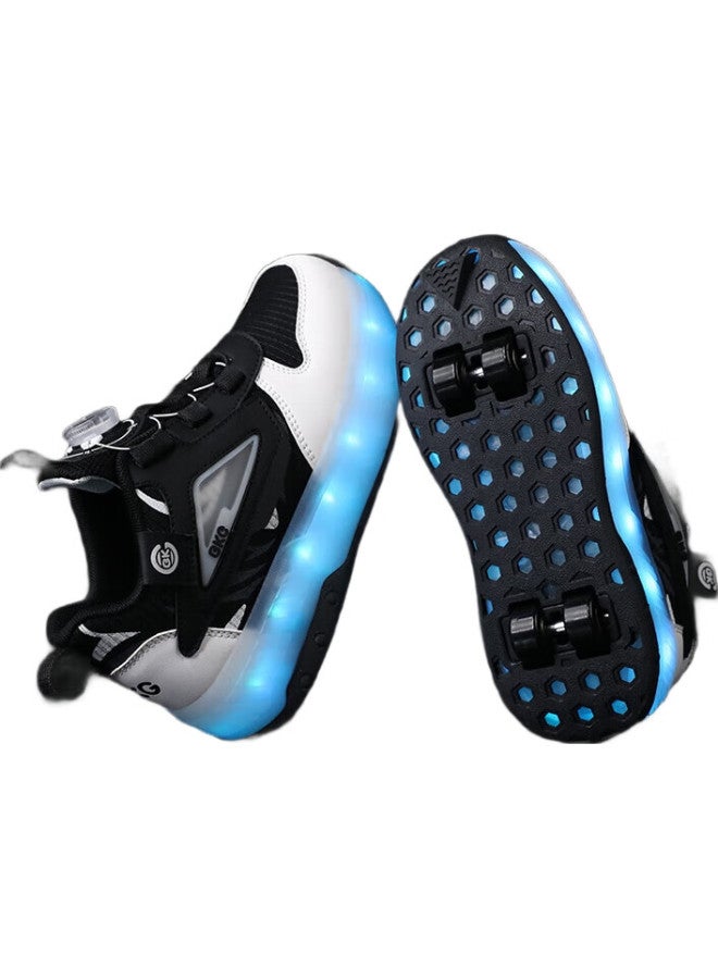 BKG Unisex Detachable Children'S Sports Student Roller Skates Zyq24311-B10 Black And White Size 31 - Image 2