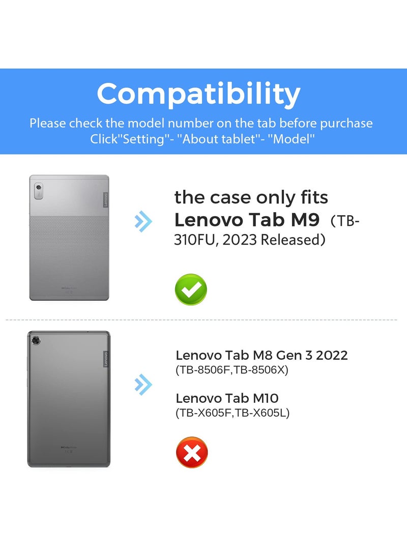 Barakah Case for Lenovo Tab M9 2023 1rd Gen 9 Inch, Slim Stand Hard Back Shell Protective Smart Cover Case for Lenovo Tab M9 2023 - Image 2