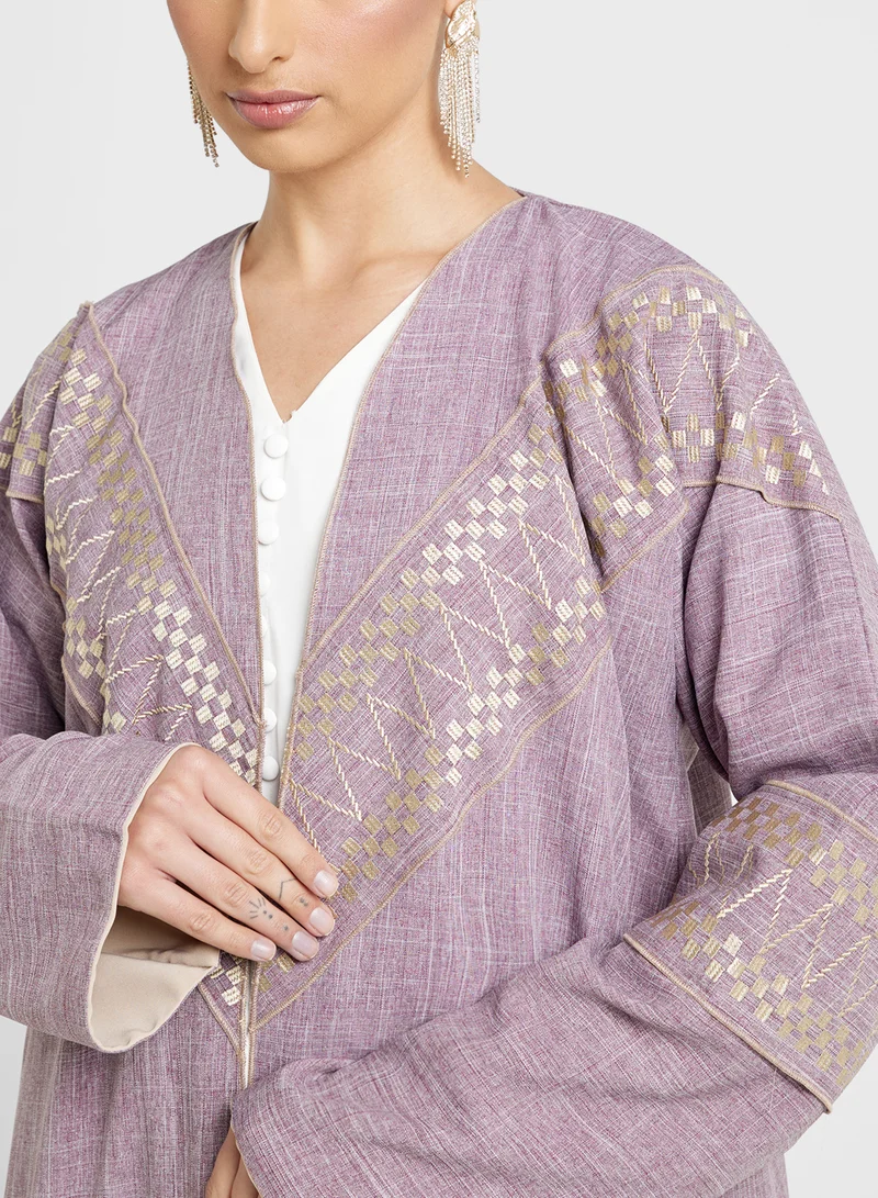 Khizana Abaya With Border Embroidery & Sheila
