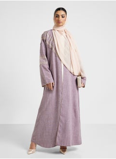 Khizana Abaya With Border Embroidery & Sheila  - Image 5