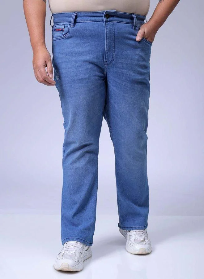 Men Plus Size Bootcut Solid Mid-Rise Stretchable Jeans