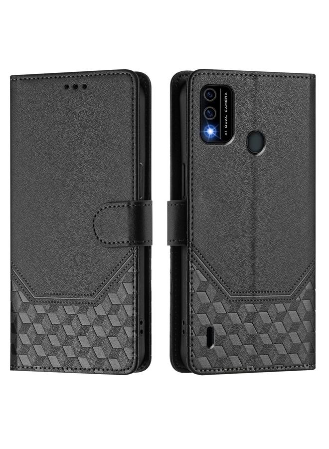 S-TOP Case For itel A48 Honeycomb Embossing RFID Leather Phone Case - Image 2
